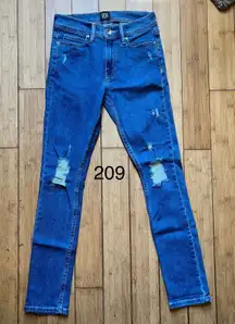 BDG Skinny Denim Jeans Women's 29x30 Blue Mid Rise Med Wash 5-Pocket Distressed