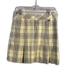 EP Golf Yellow Black Plaid Skort Size 6 Pleated