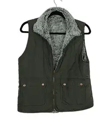 Thread&Supply Green and White Reversible Cozy Vest