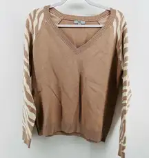 Fate zebra arm sweater v neck size medium