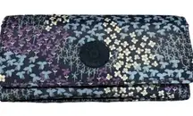 Kipling Teddi Tri-Fold Wallet Navy Blue and Purple