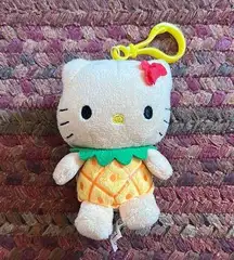 RETRO HELLO KITTY HAWAII PINEAPPLE BAG CHARM KEYCHAIN CLIP ON