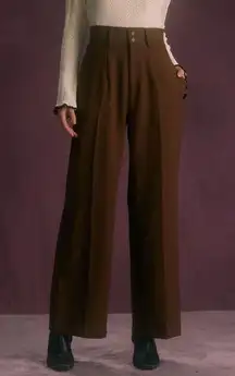 Rihoas Elegant Brown High-Waisted Pants