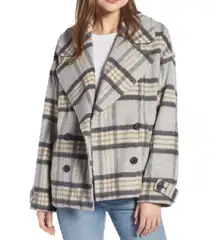 Something Navy Gray Checkered Jacket