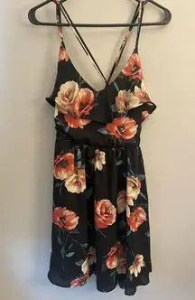 Xhilaration Mini dress with cross cross back straps zipper side size medium worn once!