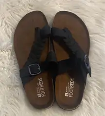 White Mountain Black and Brown Footbeds sandals size 9M BNWOT