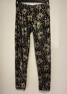 Gold Metallic Leopard Leggings