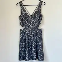 NWT Abercrombie and Fitch Grey Lace Cut Out Mini Dress - Medium