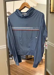 NWT Hurley Womens Size Medium Blue Hoodie Front Pockets Tracksuit Pullover Cozy