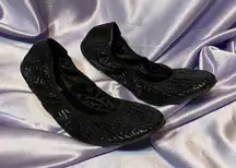 Black Thea Quilted Ballet Flats