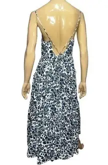 Cara Cara Women’s Size L Indigo Blue White Block Print Harbour Island Maxi Dress