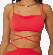 Jersey knit cherry red weworewhat top