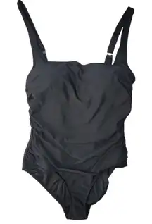 Anne Cole Ladies Adjustable Strap Square Neck One Piece Swimsuit‎ Black Size XXL