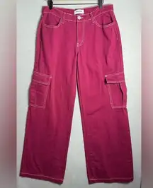 RSQ Women’s Y2K Grunge Baggy Loose Cargo Jeans Retro High Waist 28