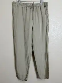 NWT H&M Linen Blend Drawstring Pull On Jogger Pants, Sz Large