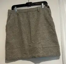 J Crew Women’s Wool Nylon Cashmere Mini Skirt Gray Lined. Sz: 10. Pockets.
