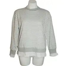 CALI BE Light Grey Stripe Sweatshirt Size XL