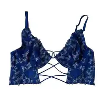 Victoria's Secret Blue Lace Wired Bralette Women's Size Small | 51-5