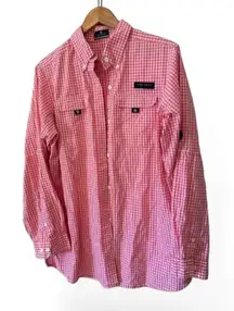 Simply Southern Button Down Shirt Pink Gingham XL