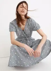 Blue Gingham Midi Dress