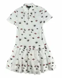 Nicole Miller “Evil Eye” Print Shift Dress • Size Small • Mod / Y2K Vibe