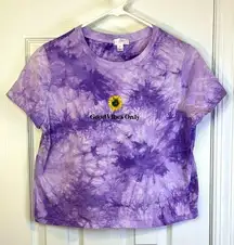 Good Vibes Purple Tie-Dye Cropped Tee