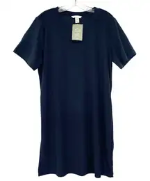 H&M Women’s Dark Blue Terry T-Shirt Dress New
