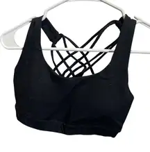 Lululemon Strappy Cross Back Black Sports Bra Size 8 Crisscross