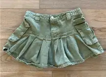 Green Forever21 Cargo Mini Skirt