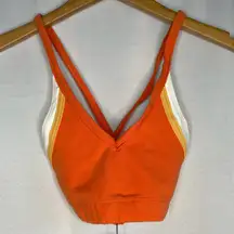 Brazil halter sports bra in orange white and yellow size S small NWT