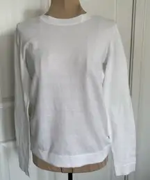 J.Crew Factory Cotton Teddie Sweater Classic Crewneck Pullover White Size XXS