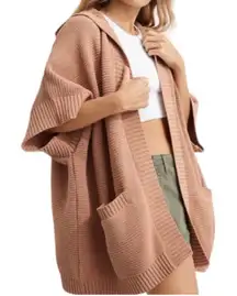 Aerie Chunky Knit Oversized Hooded Cardigan Poncho Size XS