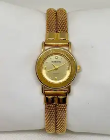 Vintage rumours gold tone women’s wrist watch 21mm quartz mesh band running