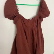 Princess Polly Lorna Gauze Romper Brown Size 10