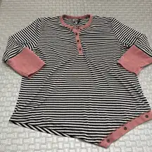 OOPS striped abstracts Asymmetrical hem t-shirt size xl