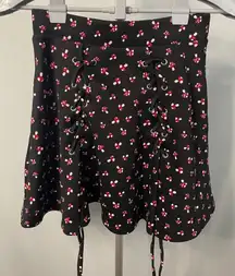 NWT Hot Topic‎ Mush Scuba Lu Skater Skirt Mushroom Print Black Small
