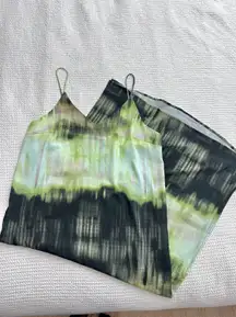 Dark Forest Green tie dye maxi dress