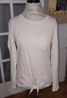 NWT J Crew Mercantile Womens Light Pink Long Sleeve Tie Shirt‎ Top Small New