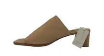 NEW Joie Olympia Tan Beige Block Heel Open Toe Slip On Slide Mule Sandals Sz 10