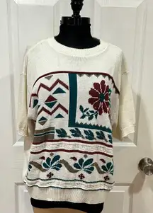 Vintage 80s–90s Cape Cod Knit Sweater – Floral Charm see measurements