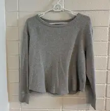 GAP grey waffle knit long sleeve top