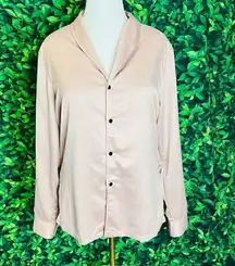 ASOS pink blush pajama satin style top size L