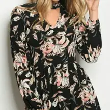 Soieblu Floral Choker Dress Small cut out romantic feminine mini date night boho