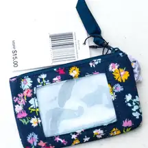 Vera Bradley Zip ID Case in Scattered Wildflowers.  NWT Blue Floral