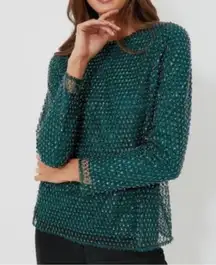 NWT Tuckernuck Hyacinth House Gemma Green Sequin Beaded Top size small
