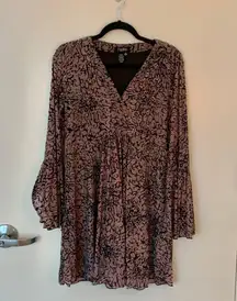 Long Sleeve Velvet Floral Dress