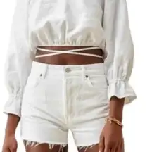 Reformation Charlie High Rise‎ Jean shorts in vintage white