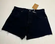 Reformation Jeans Charlie High Rise Jean Short Womens SZ 29 Black Button Fly NEW