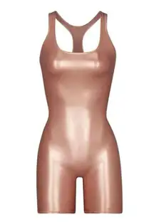 SKIMS METALLIC SWIM CYCLE SUIT/NWT / Champagne color Small NWT
