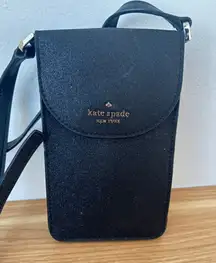 Kate spade glittery black crossbody phone purse